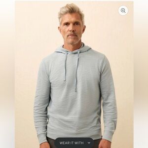 Faherty Sunwashed Slub Hoodie - Alaskan Blue, Large